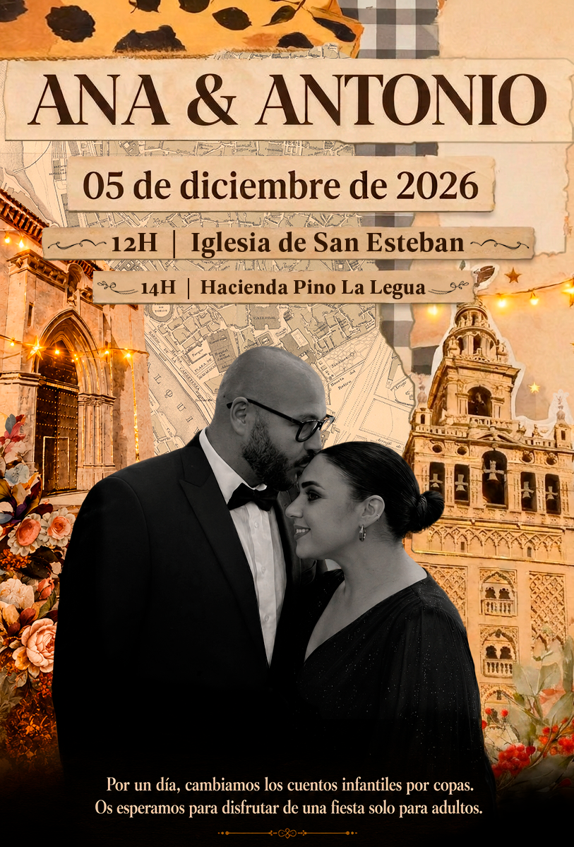 Invitación de boda de Ana y Antonio